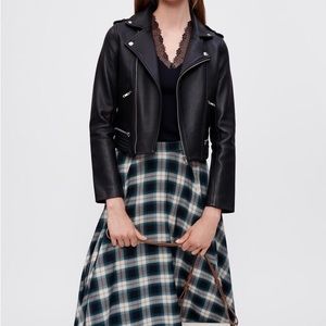 Maje Leather Moto Jacket, Black 38